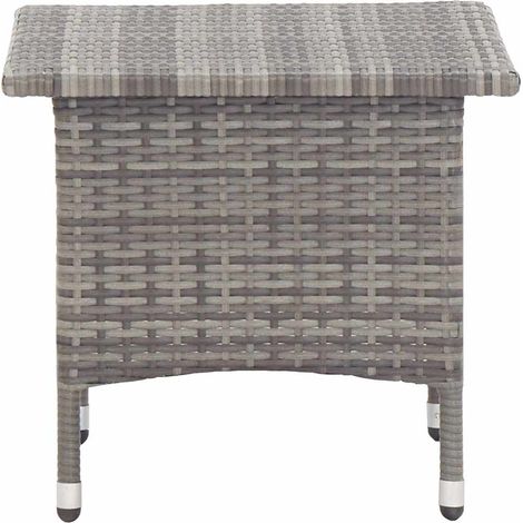 Maison Exclusive - Beistelltisch Grau 50x50x47 cm Poly Rattan (1/5)