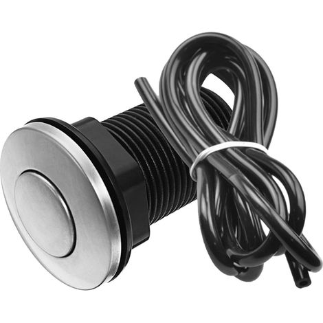 Bouton pneumatique, 32mm, inox, noir, pour broyeur de déchets (1/5)