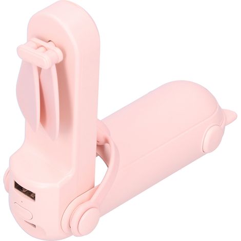 Ventilateur électrique 3 en 1 Mini pliable et rechargeable avec lampe torche et fonction anti-moustiques Rose (1/5)