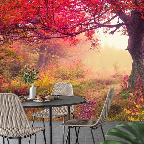 Papier peint panoramique - Forêt rose - 130 cm x 87 cm (1/4)