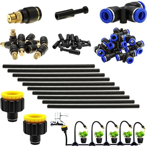 Système D'Irrigation Réglable À 360°, Kit De Buses De Brumisation En Laiton, Pulvérisation/Goutte-À-Goutte/Fermeture, Avec Adaptateur Rapide De 8 mm Pour Système D'Irrigation (1/5)