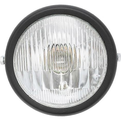 12V Universal Motorrad Wasserdichter Staubdichter Retro-Scheinwerfer Fern-/Abblendlicht Frontscheinwerfer Schwarzes Gehäuse
