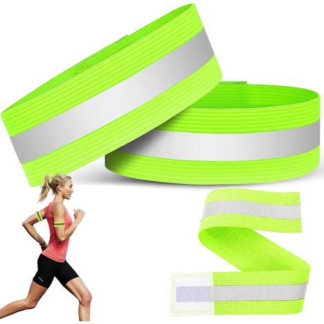Ein Paar reflektierende Streifen, reflektierende Armbänder, Handgelenkschlaufen und ein reflektierendes Sicherheits-Jogging-Set