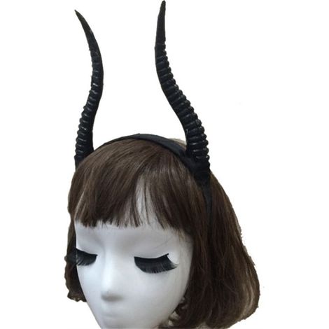 Corne d'antilope réaliste pour femme et fille, serre-tête cosplay Halloween, accessoire de fête DIY, longues cornes décoratives (1/5)