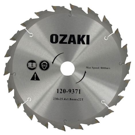 Lame 22 dents 230mm OZAKI pour débroussailleuse (1/2)