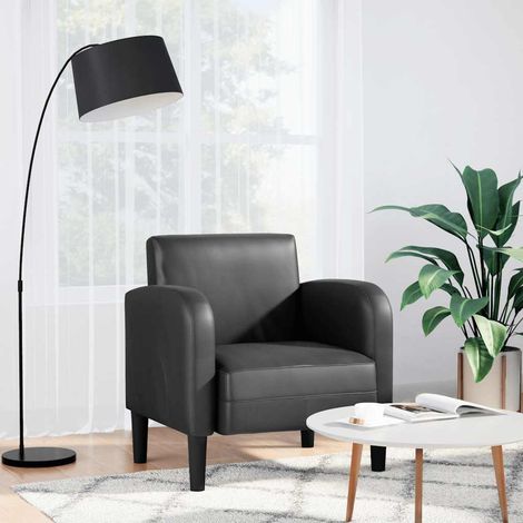 vidaXL Divano Sedia con Braccioli Nero 54 cm in Similpelle