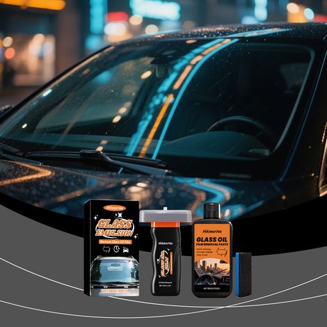 Glasreinigungsset für die tägliche Anwendung an Autoscheiben: Reinigung, Antibeschlag und klare Sicht – Ölfilmpinsel: 100 g, Ölfilmpaste: 100 g, Schwamm1 -- BIEMMEDUE (1/5)