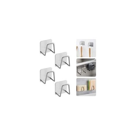soportes autoadhesivos de acero inoxidable para esponjas, 5 x 5 x 3,2 cm, gancho adhesivo para esponjas de fregadero de cocina, color negro. Soporte de acero inoxidable para esponjas y cepillos de coc