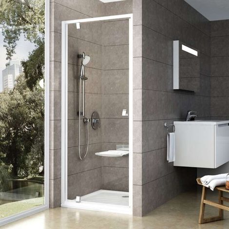 Ravak Pivot - Puerta de ducha pivotante, 90 cm, blanco/cromo/vidrio transparente 03G70100Z1 (1/5)