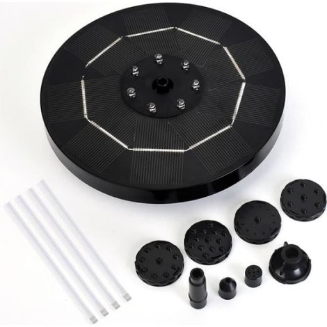 3.5W Pompe À Fontaine Solaire 3.5w Fontaine D'eau Flottante Pour L'étang De Jardin Extérieur - Avec Des Buses Noires (1/4)