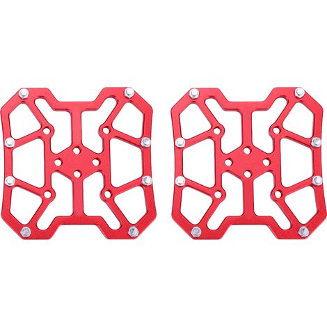 1 Paire d'Adaptateurs Plateforme pour Pédales SPD en Alliage d'Aluminium pour Vélo (Rouge) (1/5)