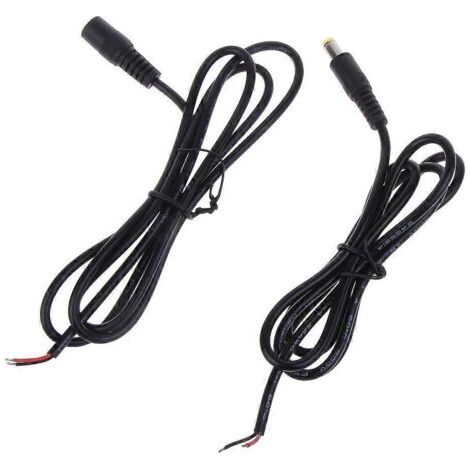 Câble d'alimentation DC5521 avec connecteurs mâles/femelles 5,5 x 2,1 mm et cordon adaptateur (1/5)