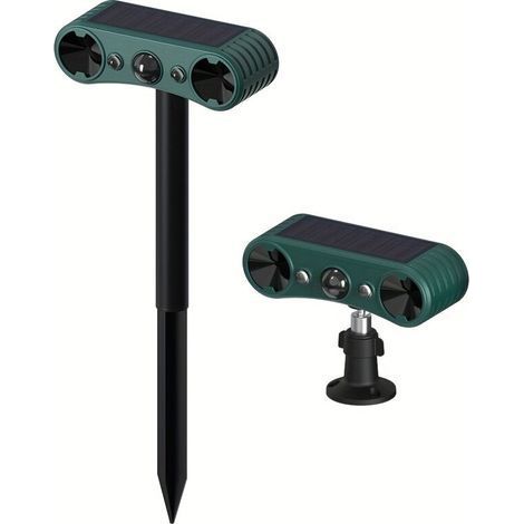 Solar Motion Detection Alarm – 129dB Outdoor Siren with Red and Blue Flashing Lights, Infrared Technology (1/5)