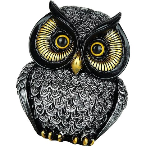Figurine de hibou rétro en résine, Sculpture de petit-Gris
