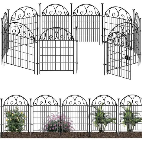 Clôture pour Étang Jardin, 90cm Hauteur x 70cm Largeur, Clôture Décorative en Métal Sans Creusage, pour Massifs, Cour et en Tant que Barrière pour Chiens ou Petits Animaux (10) (1/5)