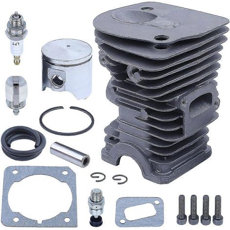 Kit piston-cylindre 40 mm compatible avec tronçonneuse Husqvarna 340/345 (remplace 503870276). Comprend : soupape de décompression, joints, filtre à carburant. (1/4)