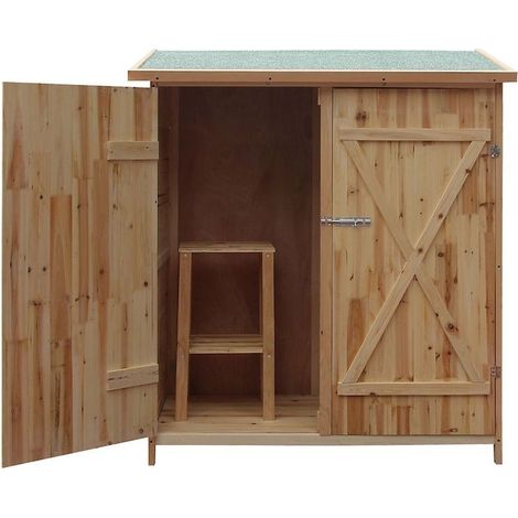Le Poisson Qui Jardine – Cabane de jardin en bois 138 x 65,5 x 160 cm – Rangement pour outils – Bois de haute qualité pour durabilité – Design optimisé pour espace extérieur (1/5)