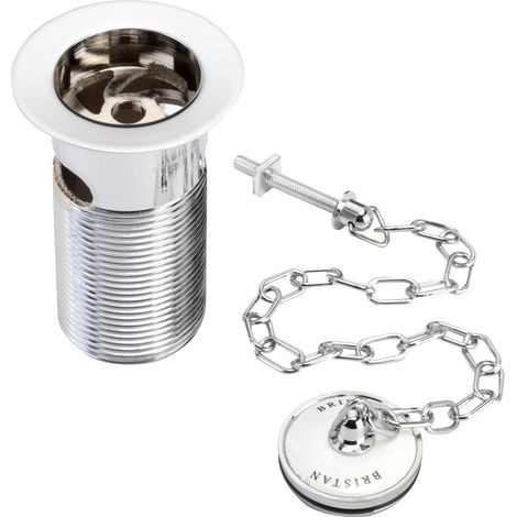 Bristan Traditional Basin Waste with Porcelain Plug Chrome - Slotted (1/2)