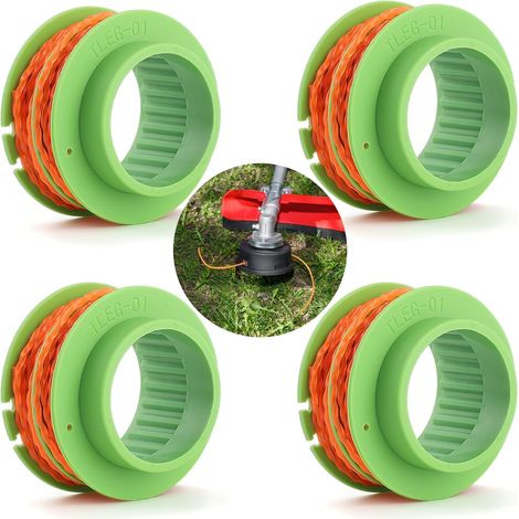 4 PCS Bobine de coupe-herbe AS1300, Compatible avec EGO ST1500/ST1500-S, mangeur de mauvaises herbes, alimentation automatique, double ligne torsadée (1/5)
