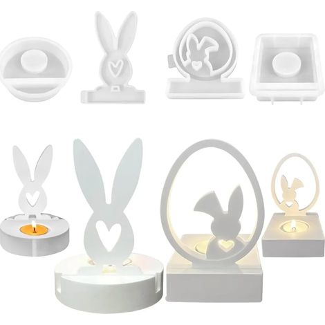 2 PCS Silikonformen Gießformen,Silikonform Ostern,Silikonform Kerzenhalter Hase Silikon Gießform Kerzenhalter,Silikonform Hase Gießform Ostern,Silikonformen Ostern Hase Gießformen Silikon für Kerzen (1/5)