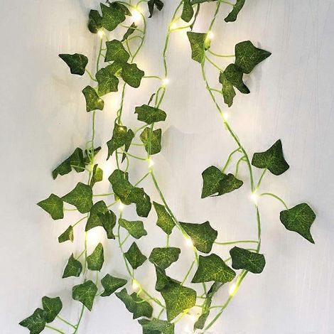 Guirlande lumineuse LED en forme de feuilles, alimentée par piles, 2 m, 20 LED, style vigne (1/5)