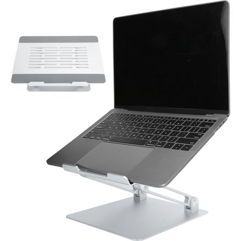 Verstellbarer silberner Laptopständer, Kühlablage mit Belüftung für Laptops (1/5)