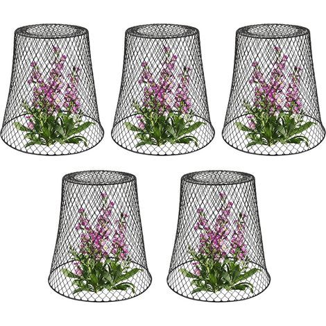 Tuteurs pour plantes, protection métallique pour plantes - Lot de 5, noir (1/5)