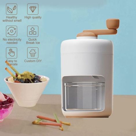 Brise-Glace Manuel avec Broyeur à Glace Smoothies avec 2 Moules à Glace pour Machine à Glace PiléE pour Gadgets de Cuisine. (1/4)