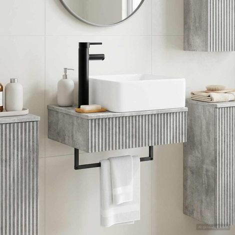 vidaXL Lavabo da Parete Grigio Cemento 50 x 41 x 39 cm (1/5)