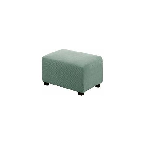 Dehnbarer, quadratischer Plüsch-Poufbezug, weicher Jacquard-Fußhockerbezug zum Schutz Ihres Fußhockers, Poufbezug mit elastischem Boden, maschinenwaschbar – Grün