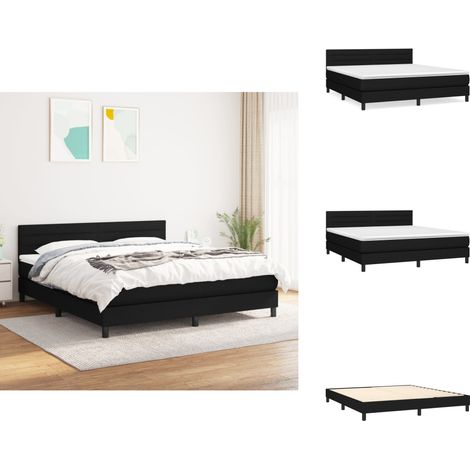 Boxspringbett mit Matratze Schwarz 180x200 cm Stoff - Boxspringbett - Doppelbett - Schlafsystem - Bettrahmen - Matratze (1/5)