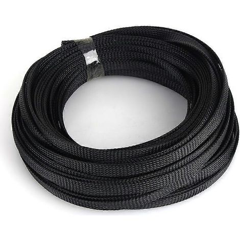 Schwarzes, 6 mm dehnbares, geflochtenes PET-Kabel, hochdicht, 10 m