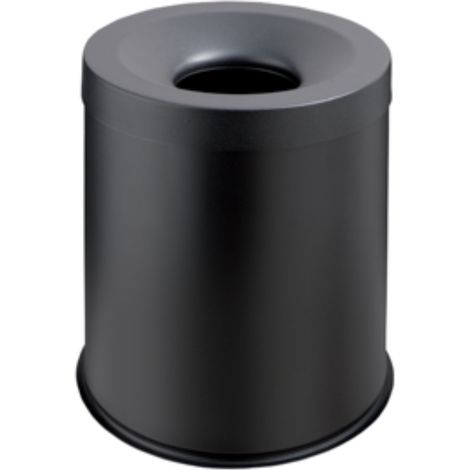 JVD - Poubelle antifeu 15L noir certifiée (Ignifuger & CNPP), base en caoutchouc, fabriquée en Italie. - Matériel professionnel (1/2)
