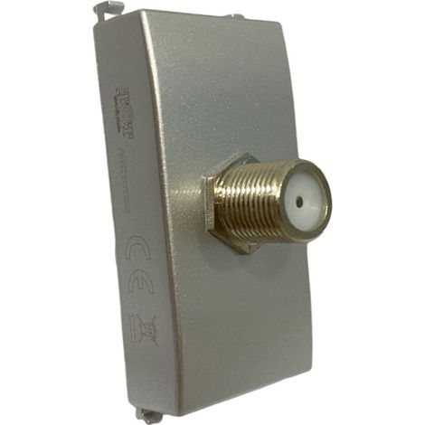 Presa tv a vite satellitare compatibile con living light international air prese femmina da incasso per moduli silver (1/2)
