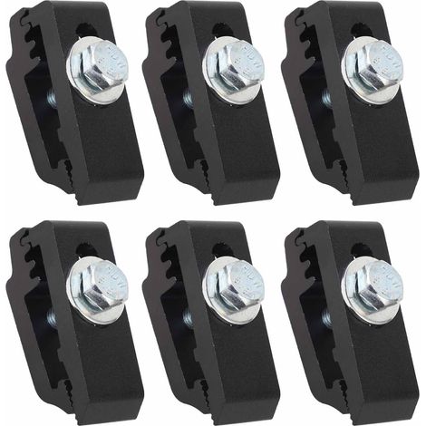 Lot de 6 pinces de montage voiture, haute résistance aluminium, pour lits camion, toit tente, rack vélo, rack moto, camping, noir
