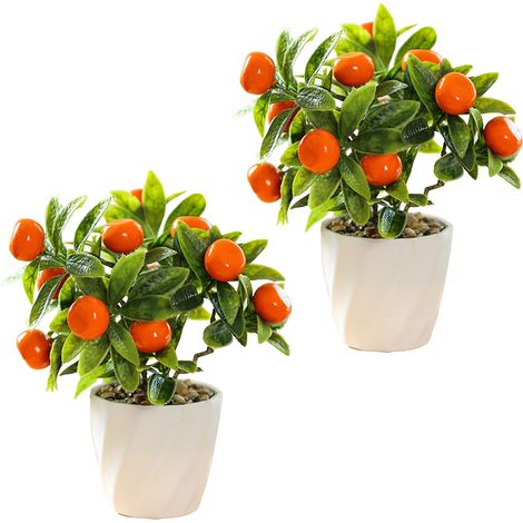 Maceta artificial para frutas, réplica decorativa con frutas de colores, altura 28 cm. (1/5)
