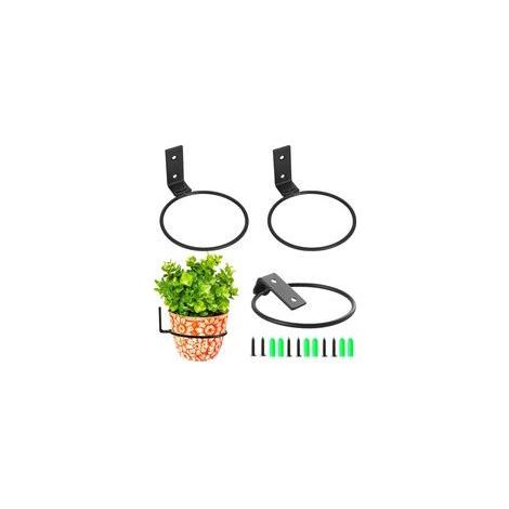 Lot de 3 Support Mural Pot Suspendu Plante Exterieur Porte Pots Anneau Support Mural en Métal Support Plantes Interieur Exterieur Suspendu (1/5)