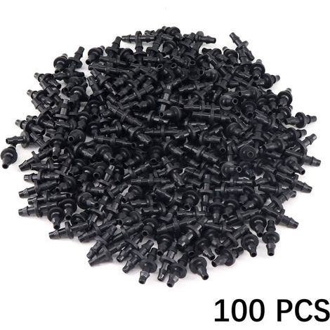 4/7 capillaire double barbe PE tuyau 1/4 connecteur droit irrigation goutte à goutte accessoires de système d'irrigation par micro (1/5)