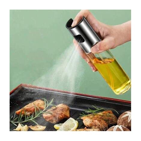Flacon pulvérisateur rechargeable pour huile et huile d'olive, en acier inoxydable, transparent, multicolore, pour salades, barbecues.-AquaForge (1/5)