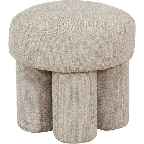 Petit tabouret en tissu écru Toby (1/5)