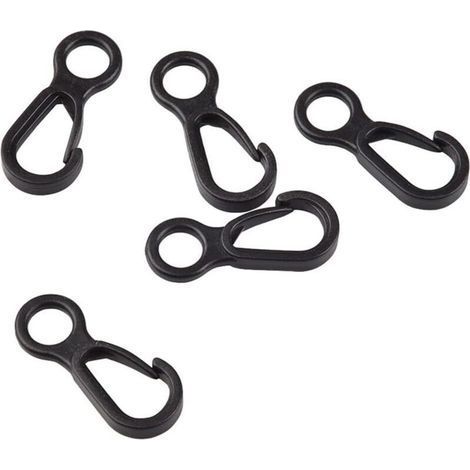 10 Pieces Bulk Lanyard Hooks Small Plastic Hooks for Lanyards Clip Clasp Buckle Base Lanyard Hooks for Hanging Plastic Carabiners Small Tent Hooks (1/4)
