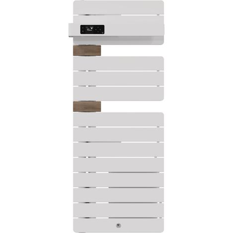 THERMOR - Sèche-serviettes connecté Allure 4 étroit 1500W Blanc mat/Chêne Mat à gauche - 483376 (1/2)