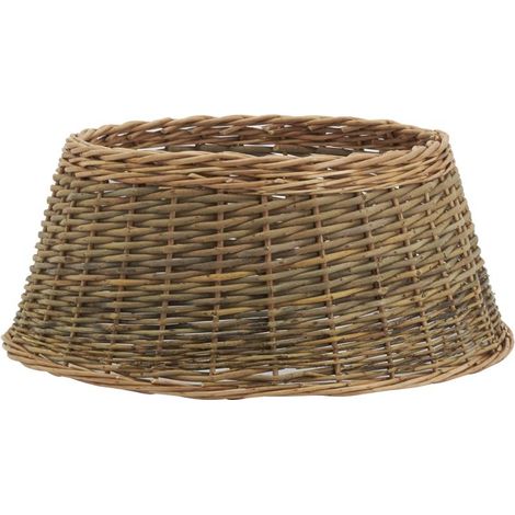 Aubry Gaspard – Cache-pied de sapin en osier 2 tons – Matériau léger et résistant – Diamètre 41-56 cm – Hauteur 25 cm pour décoration sapin Noël (1/3)