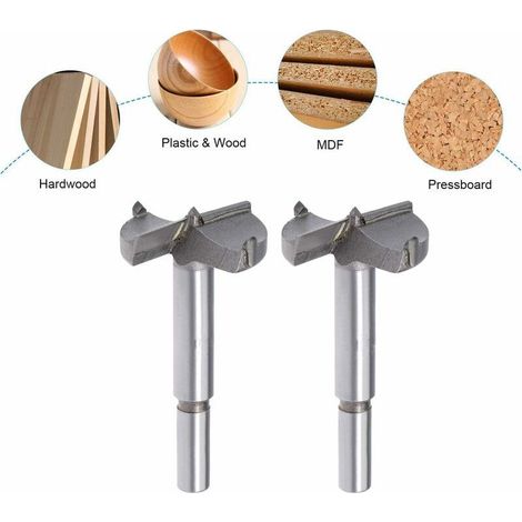 DEESSE SHOP - 5 pièces Mèches Bois, (40/45/50/60/70mm) Fraises a Bois Carbure Assortiment de Mèches Pour La Perforation De Produits En Bois, Tiroirs, Produits en Plastique, Bois, Contreplaqué (1/4)