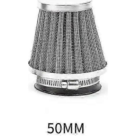 Filtre à air pour moto 35-60 mm à haut débit, universel, à fixation par collier, pour moto, quad et moto tout-terrain, filtre à air conique (50 mm) (1/5)