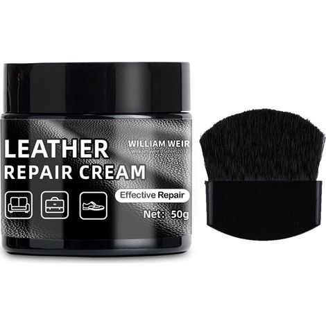 Black Leather Dye 50g, Leather Repair Kit for Car Seats, Sofas, Jackets, Shoes, Leather Repair for Cracks and Scratches, Liquid Restorer (1/5)