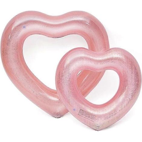 Hot Inflatable Sweet Heart Swimming Rings, Pink Red Swimming Circle Wiuos