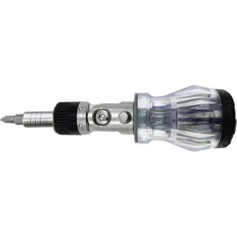 Tournevis À Cliquet Multi Embouts - Poignée Ergonomique Avec Verrouillage - Pour Réparation Électronique Et Domestique - 1 Pièce (1/5)