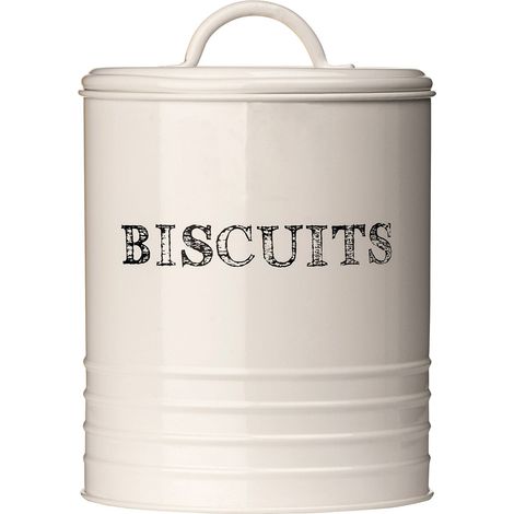 Premier Housewares Sketch-Contenitore per Biscotti, Colore: Crema, Metallo, Beige, H22 x W14 x D14cm (1/5)