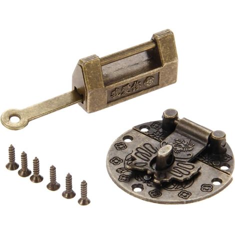 1 cadenas pour boîte en bois avec serrure bronze antique, boucle (1/5)